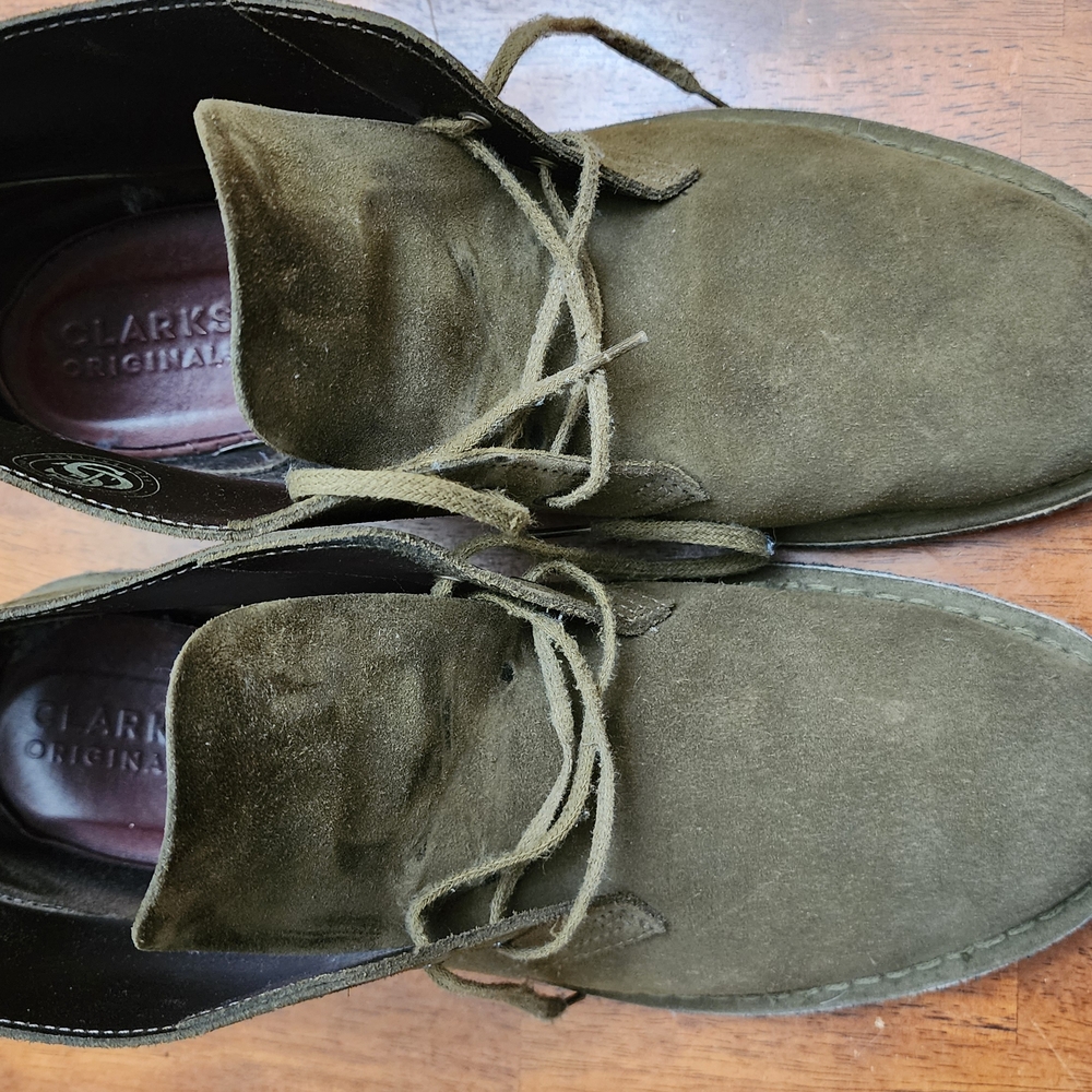 Men's Olive Suede Shoes